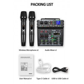 микшерный пульт с двумя радиомикрофонами DGNOG R4PRO S