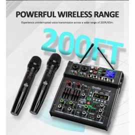 микшерный пульт с двумя радиомикрофонами DGNOG R4PRO S