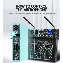 микшерный пульт с двумя радиомикрофонами DGNOG R4PRO S