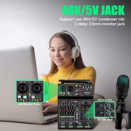 Микшерный пульт DGNOG R4 PRO с радиомикрофонами 